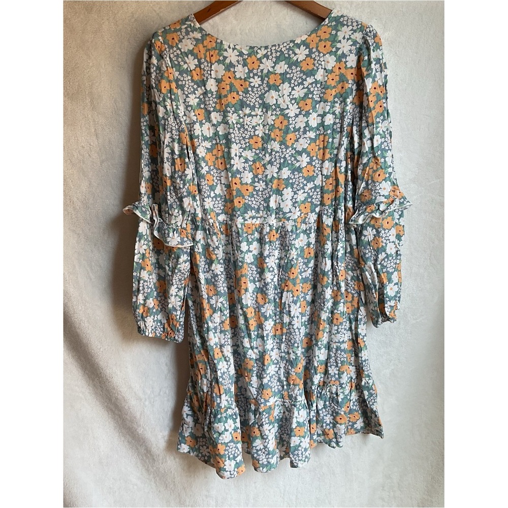 Floral Prairie Dress Womens Medium Long Sleeve Colorful Cottagecore Boho - Picture 10 of 14